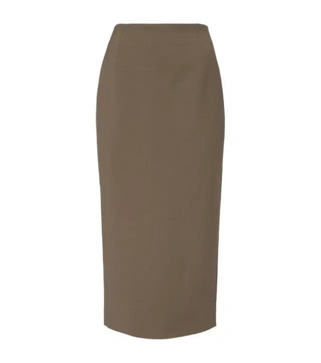 Wool-blend pencil skirt