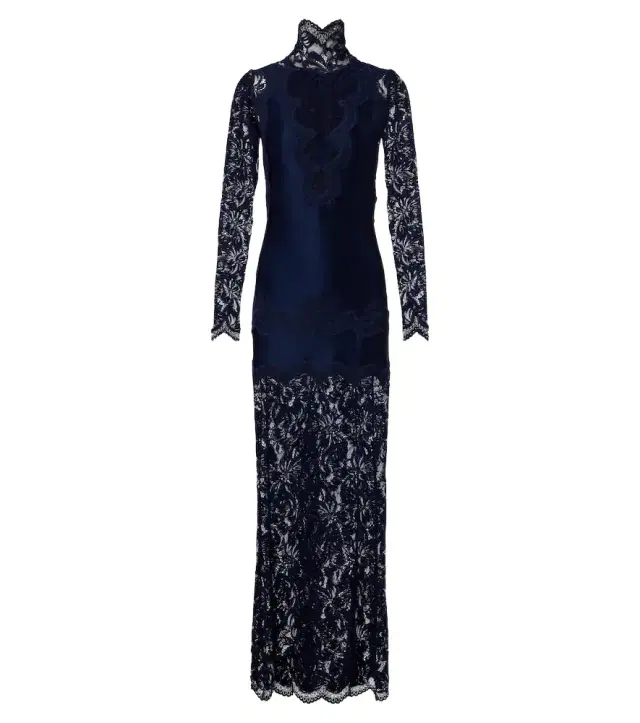 Lace high neck maxi dress