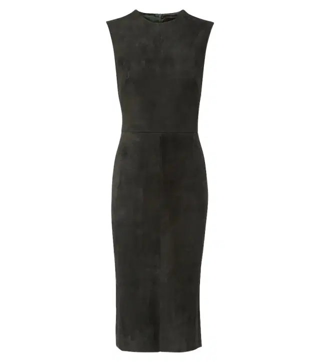 Evita suede midi dress