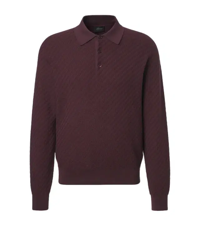 Cotton, silk and cashmere polo sweater