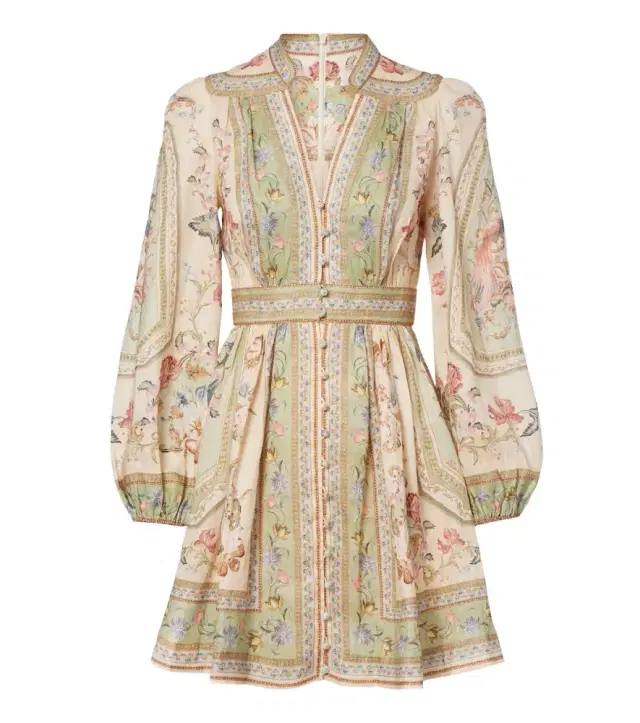 Zimmermann Roselight floral linen minidress