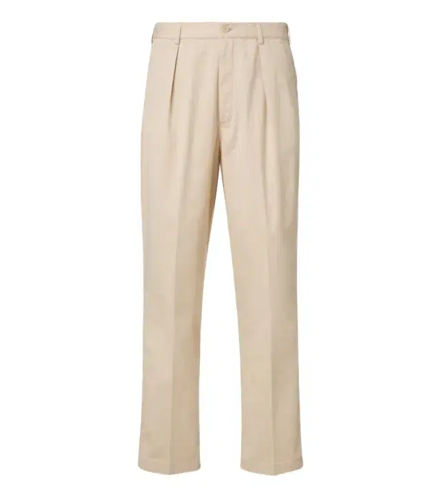Cotton-blend straight pants