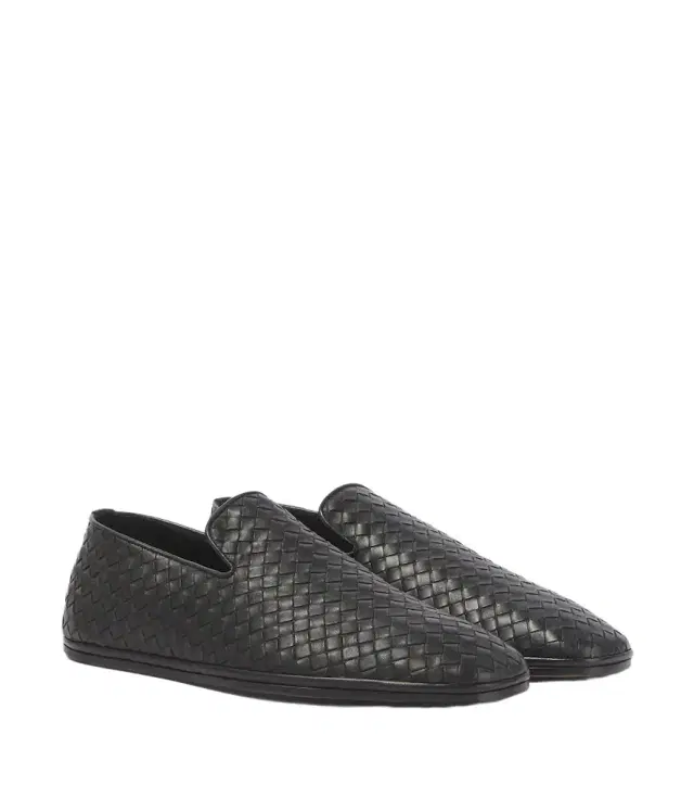 Bottega Veneta Palazzo Intrecciato leather slip-on shoes