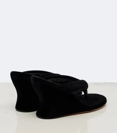 Balenciaga Gaeta velvet wedge thong sandals | Thumbnail 2