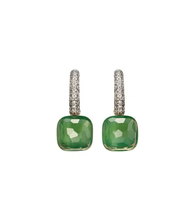 Nudo Classic 18kt rose and white gold drop earrings with gemstones