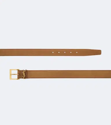 Saint Laurent Cassandre suede belt | Thumbnail 2