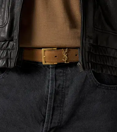 Saint Laurent Cassandre suede belt | Thumbnail 4