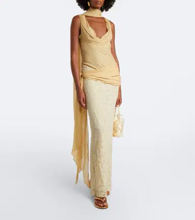 DE LA VALI Rosa lace-paneled georgette maxi dress | Thumbnail 2 DE LA VALI Rosa lace-paneled georgette maxi dress | Thumbnail 2
