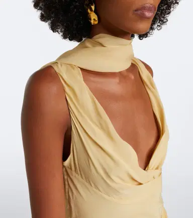 DE LA VALI Rosa lace-paneled georgette maxi dress | Thumbnail 3 DE LA VALI Rosa lace-paneled georgette maxi dress | Thumbnail 3