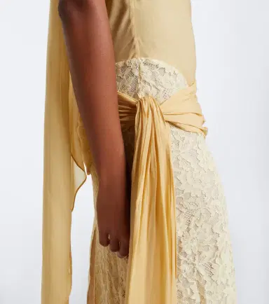 DE LA VALI Rosa lace-paneled georgette maxi dress | Thumbnail 5 DE LA VALI Rosa lace-paneled georgette maxi dress | Thumbnail 5