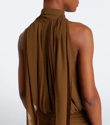 DE LA VALI Cruz draped chiffon maxi dress | Thumbnail 3