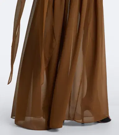 DE LA VALI Cruz draped chiffon maxi dress | Thumbnail 4