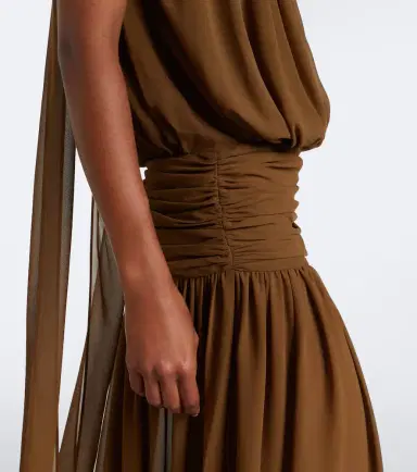 DE LA VALI Cruz draped chiffon maxi dress | Thumbnail 7