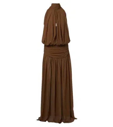 DE LA VALI Cruz draped chiffon maxi dress | Thumbnail 1