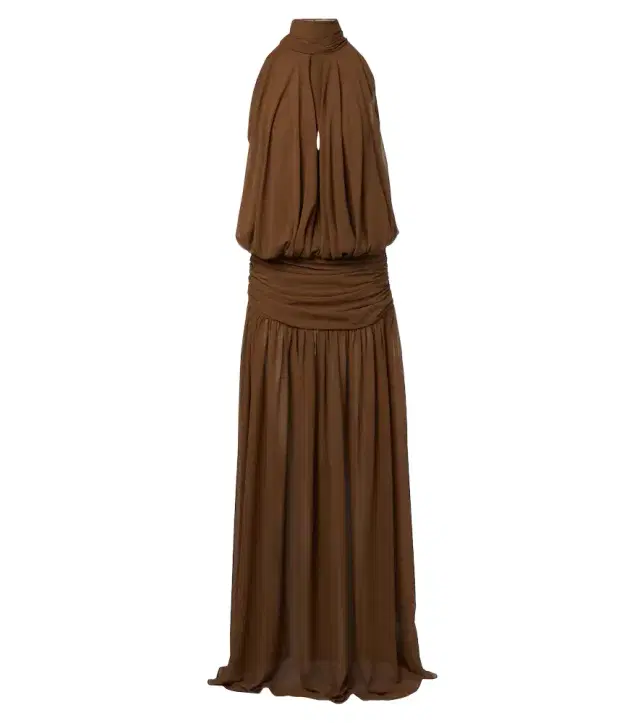 Cruz draped chiffon maxi dress