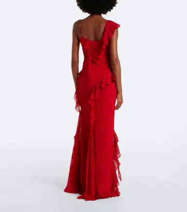 DE LA VALI Mayara ruffled georgette gown | Thumbnail 4 DE LA VALI Mayara ruffled georgette gown | Thumbnail 4