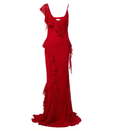 DE LA VALI Mayara ruffled georgette gown | Thumbnail 1 DE LA VALI Mayara ruffled georgette gown | Thumbnail 1