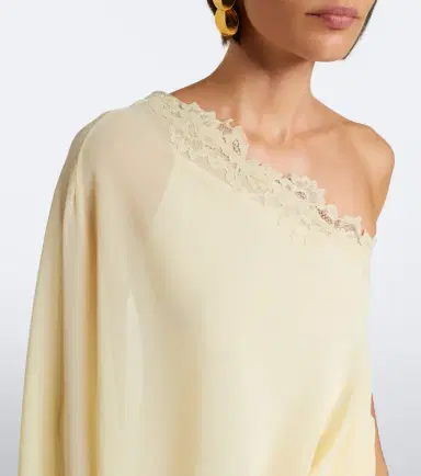 DE LA VALI Elia one-shoulder georgette top | Thumbnail 2