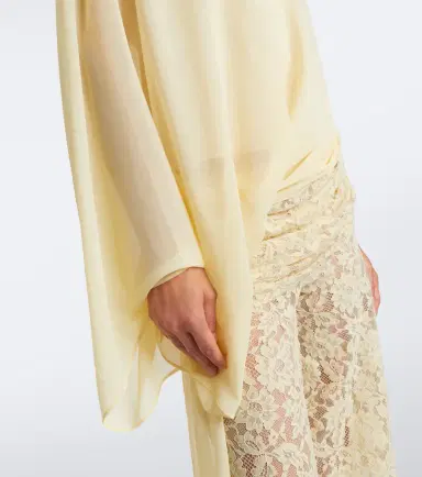 DE LA VALI Elia one-shoulder georgette top | Thumbnail 4