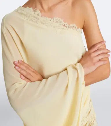 DE LA VALI Elia one-shoulder georgette top | Thumbnail 5