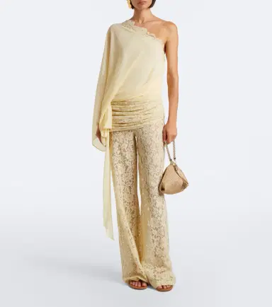 DE LA VALI Elia one-shoulder georgette top | Thumbnail 7