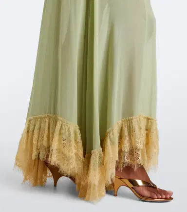 DE LA VALI Estela lace-trimmed georgette maxi dress | Thumbnail 3 DE LA VALI Estela lace-trimmed georgette maxi dress | Thumbnail 3