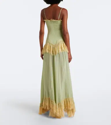 DE LA VALI Estela lace-trimmed georgette maxi dress | Thumbnail 6 DE LA VALI Estela lace-trimmed georgette maxi dress | Thumbnail 6