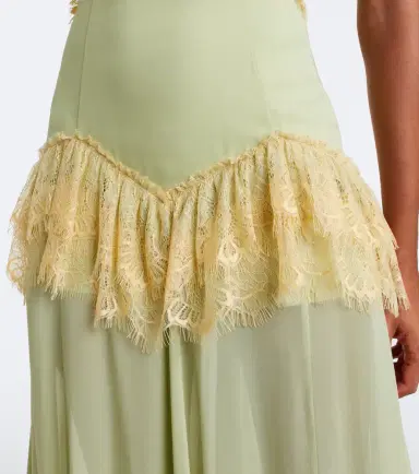 DE LA VALI Estela lace-trimmed georgette maxi dress | Thumbnail 7 DE LA VALI Estela lace-trimmed georgette maxi dress | Thumbnail 7