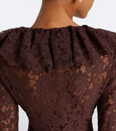 DE LA VALI Clementina asymmetric lace maxi dress | Thumbnail 3