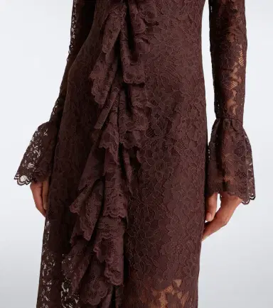DE LA VALI Clementina asymmetric lace maxi dress | Thumbnail 4