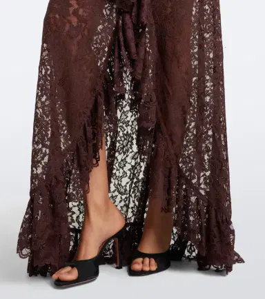 DE LA VALI Clementina asymmetric lace maxi dress | Thumbnail 6