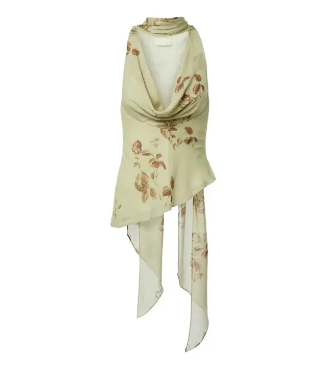 De La Vali Diosa floral scarf-detail georgette top