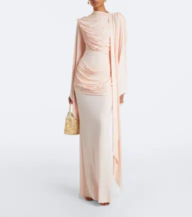 DE LA VALI Perisa draped caped jersey maxi dress | Thumbnail 3 DE LA VALI Perisa draped caped jersey maxi dress | Thumbnail 3