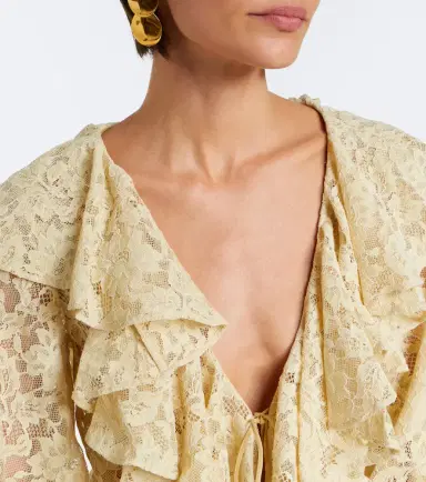DE LA VALI Mija ruffled lace blouse | Thumbnail 2