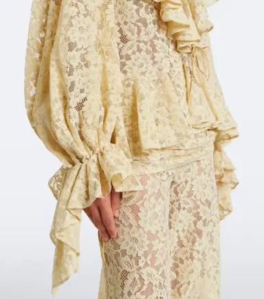 DE LA VALI Mija ruffled lace blouse | Thumbnail 6