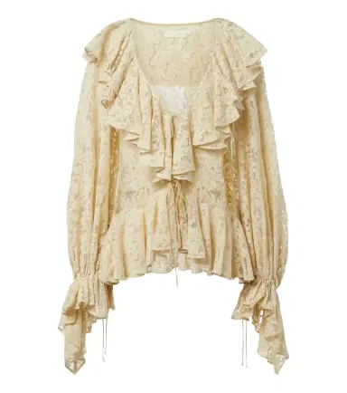 DE LA VALI Mija ruffled lace blouse | Thumbnail 1