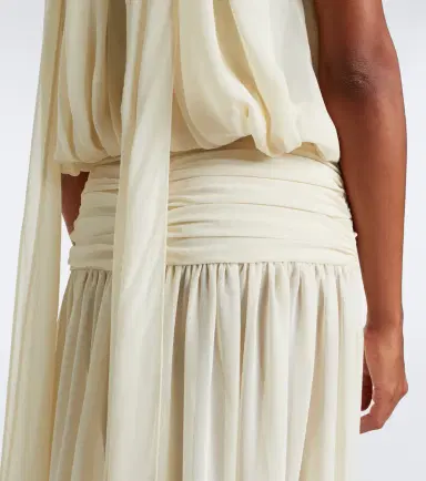 DE LA VALI Cruz draped chiffon maxi dress | Thumbnail 2
