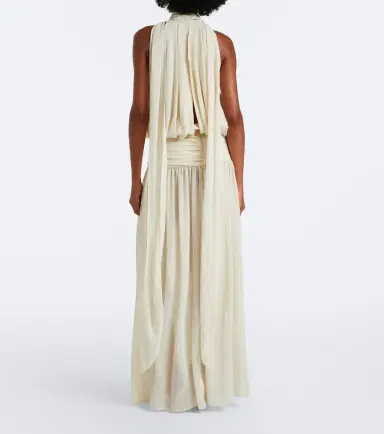 DE LA VALI Cruz draped chiffon maxi dress | Thumbnail 3