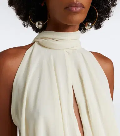 DE LA VALI Cruz draped chiffon maxi dress | Thumbnail 4