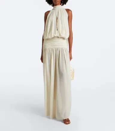 DE LA VALI Cruz draped chiffon maxi dress | Thumbnail 5