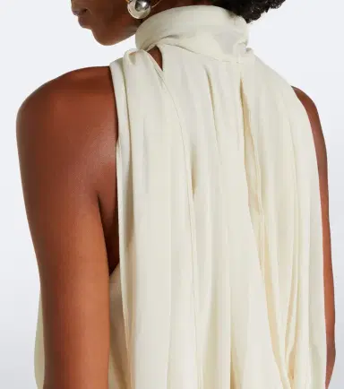 DE LA VALI Cruz draped chiffon maxi dress | Thumbnail 6