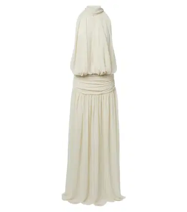DE LA VALI Cruz draped chiffon maxi dress | Thumbnail 1