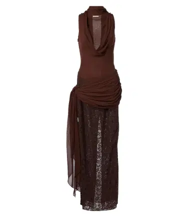 DE LA VALI Rosa georgette and lace maxi dress | Thumbnail 1 DE LA VALI Rosa georgette and lace maxi dress | Thumbnail 1