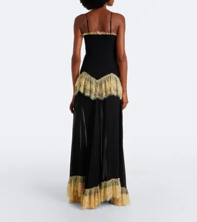 DE LA VALI Estela lace-trimmed georgette maxi dress | Thumbnail 2 DE LA VALI Estela lace-trimmed georgette maxi dress | Thumbnail 2