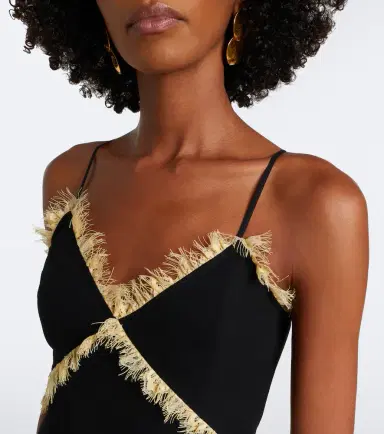 DE LA VALI Estela lace-trimmed georgette maxi dress | Thumbnail 5 DE LA VALI Estela lace-trimmed georgette maxi dress | Thumbnail 5