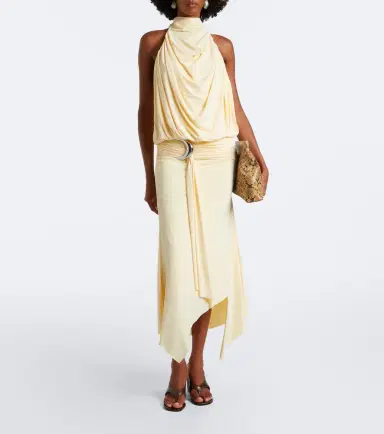 DE LA VALI Vida draped jersey midi dress | Thumbnail 2 DE LA VALI Vida draped jersey midi dress | Thumbnail 2