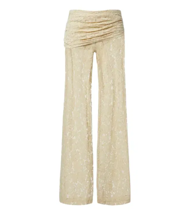 De La Vali Rocio cotton-blend lace wide-leg pants