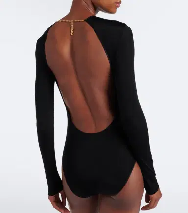Saint Laurent Open-back jersey bodysuit | Thumbnail 5 Saint Laurent Open-back jersey bodysuit | Thumbnail 5