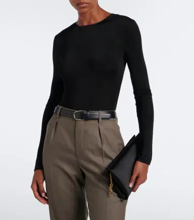 Saint Laurent Open-back jersey bodysuit | Thumbnail 6 Saint Laurent Open-back jersey bodysuit | Thumbnail 6