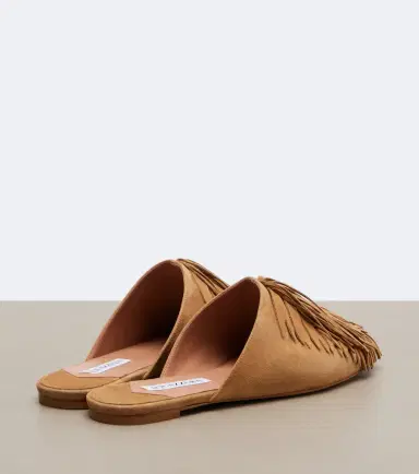 Aquazzura Maverick fringed suede mules | Thumbnail 2